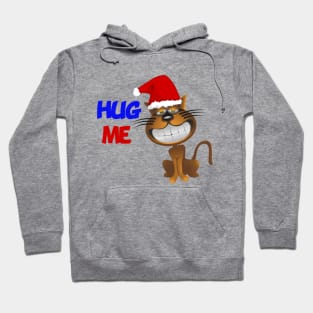 Funny Santa Cat Hug Me Hoodie